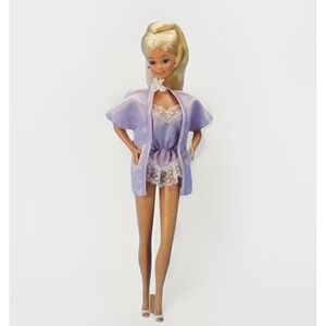1986 Mattle Barbie Fancy Frills Lavender Lingerie Set #3180 2 Piece Vintage Pjs